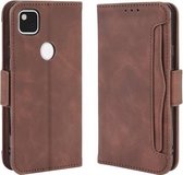 Voor Google Pixel 4a 4G Wallet Style Skin Feel Kalfspatroon lederen tas met aparte kaartsleuf (bruin)