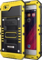 Waterdichte stofdichte schokbestendige zinklegering + siliconen hoes voor iPhone 6 & 6s (geel)