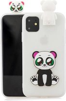 Voor iPhone 11 Cartoon schokbestendige TPU beschermhoes met houder (Panda)