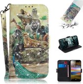 3D Schilderen Patroon Gekleurde Tekening Horizontale Flip Leren Case met Houder & Kaartsleuven & Portemonnee Voor Sony Xperia L3 (Zoo)