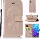 Windgong Uil Embossing Patroon Horizontale Leren Flip Case met Houder & Kaartsleuven & Portemonnee Voor Huawei Y5 (2019) / Honor 8s (Goud)