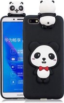 Voor Huawei Y5 2018 3D Cartoon patroon schokbestendig TPU beschermhoes (rode strik panda)