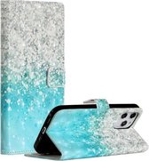 Voor iPhone 12 Pro Max 3D Geschilderd Patroon Horizontale Leren Flip Case met Houder & Kaartsleuven & Fotolijst & Portemonnee (Zeewater Zand)