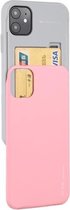 Voor iPhone 12 mini GOOSPERY SKY SLIDE BUMPER TPU + PC Glijdende achterkant beschermhoes met kaartsleuf (roze)