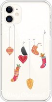 Voor iPhone 11 Trendy schattig kerstpatroon Case Clear TPU Cover Phone Cases (White Tree Gift)