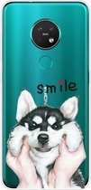 Voor Nokia 6.2 / 7.2 Gekleurd tekeningpatroon Zeer transparant TPU-beschermhoes (Pinch Dog)