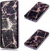 Voor Galaxy S9 + Plating Marble Pattern Soft TPU beschermhoes (zwart goud)