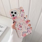 Plating Splicing Pattern Soft TPU beschermhoes voor iPhone 12 Pro Max (Stitching Retro Flowers)