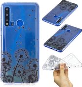 Voor Huawei Nova 5i Transparante TPU zachte beschermhoes (paardebloem)