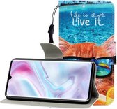 Voor Galaxy A31 Gekleurde tekening Horizontale flip lederen tas met houder & kaartsleuf & portemonnee (onderwaterkat)