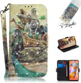 Voor Xiaomi Redmi Note 9S & Note 9 Pro Max 3D Gekleurde Tekening Horizontale Flip Leren Case met Houder & Kaartsleuf & Portemonnee & Lanyard (Zoo)