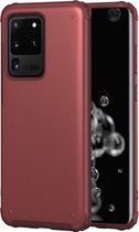 Voor Samsung Galaxy S20 Ultra Vierhoekige huid voelt schokbestendig TPU + pc-beschermhoes (rood)