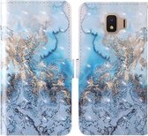 Voor Samsung Galaxy J2 Core 2020 3D Schilderij Gekleurd Tekening Patroon Horizontaal Flip TPU + PU Leren Hoesje met Houder & Kaartsleuven & Portemonnee & Lanyard (Melkweg)