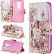 3D Gekleurde Tekening Horizontale Flip Leren Case met Houder & Kaartsleuven & Portemonnee Voor Nokia 4.2 (Kat)