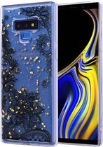 Cartoon patroon goudfolie stijl Dropping Glue TPU zachte beschermhoes voor Galaxy Note9 (zwart kant)