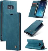 CaseMe-013 Multifunctionele Retro Frosted Horizontale Flip Leren Case met Kaartsleuf & Houder & Portemonnee voor Galaxy S8 Plus (Blauw)