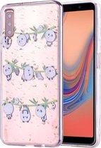 Cartoon patroon goudfolie stijl Dropping Glue TPU zachte beschermhoes voor Galaxy A7 (2018) / A750 (Panda)