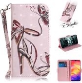 3D Gekleurde Tekening Horizontale Flip Leren Case met Houder & Kaartsleuven & Portemonnee Voor Galaxy S10 Plus (Vlinder Hoge Hakken)