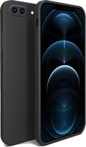 Vloeibare siliconen volledige dekking schokbestendig Magsafe-hoesje voor iPhone 8 Plus / 7 Plus (zwart)