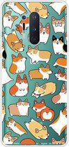 Voor OnePlus 8 Pro schokbestendig geverfd transparant TPU beschermhoes (Corgi)