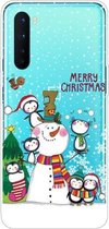 Voor OnePlus Nord Christmas Series transparante TPU beschermhoes (Penguin Family)