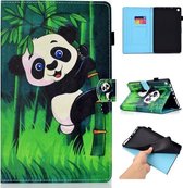 Voor Amazon Kindle Fire HD 8 Gekleurde tekening stiksels Horizontale flip lederen tas, met houder en kaartsleuven (Panda)