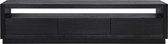 TV dressoir 3-laden rechthoek zwart/hout (r-000SP36380)