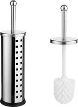 Decopatent® Toiletborstel met houder - Rvs Metaal - WC borstel met ronde houder - Staande Toiletborstelhouder - Vrijstaand