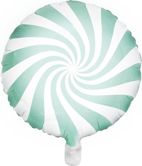PARTYDECO - Muntkleurige en witte aluminium lolly ballon - Decoratie > Ballonnen
