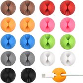 kabel organisator - ZINAPS Pack van 18 Kabelhouders Cable Clips Self-Adhesive Cable Organizer Set Wire Cable Holder Cable Clips voor Car Bureau Kabeltelevisie Audio Cable Power Cab