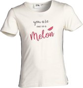 Meisjes shirt off white meloen print | Maat 116/ 6Y