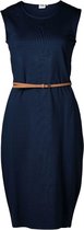 Dames stretch jurk marine, zm lang | Maat S