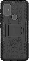 Motorola Moto G10/G20/G30 Hoesje Hybride Back Cover Kickstand Zwart