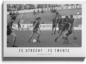 Walljar - FC Utrecht - FC Twente '73 - Zwart wit poster met lijst