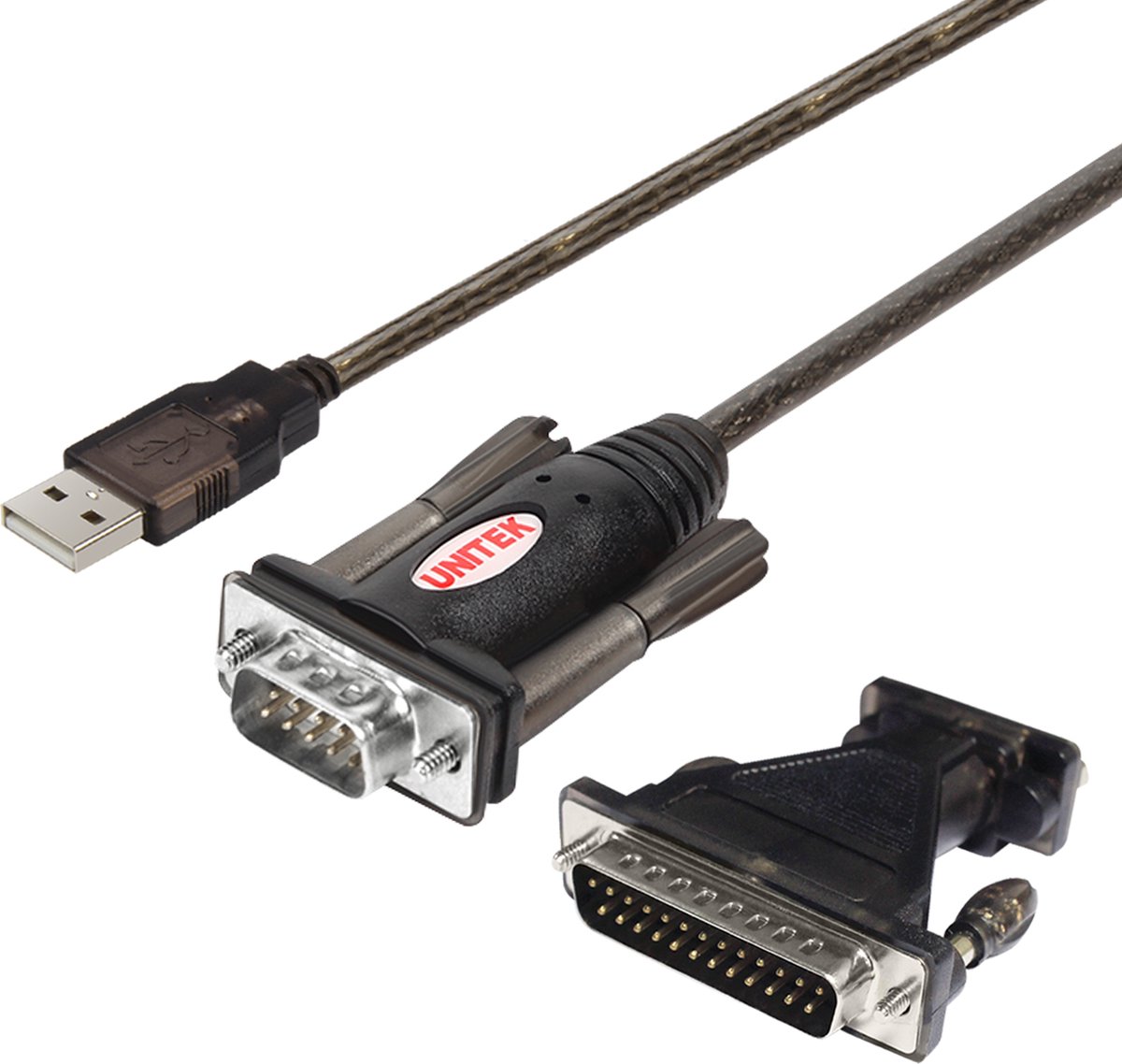 UNITEK Y-105A seriële kabel Zwart 1,5 m USB Type-A DB-9