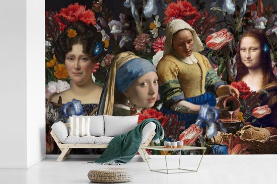 Papier peint - Collage de Papier peint photo - Peinture - Maîtres anciens - Fleurs - Largeur 360 cm x Hauteur 240 cm