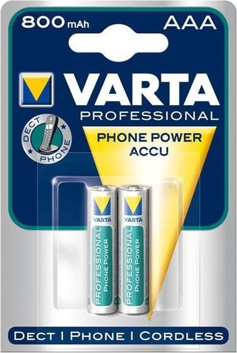 Varta AAA Oplaadbare Batterijen - 800mAh - 2 stuks | bol.com
