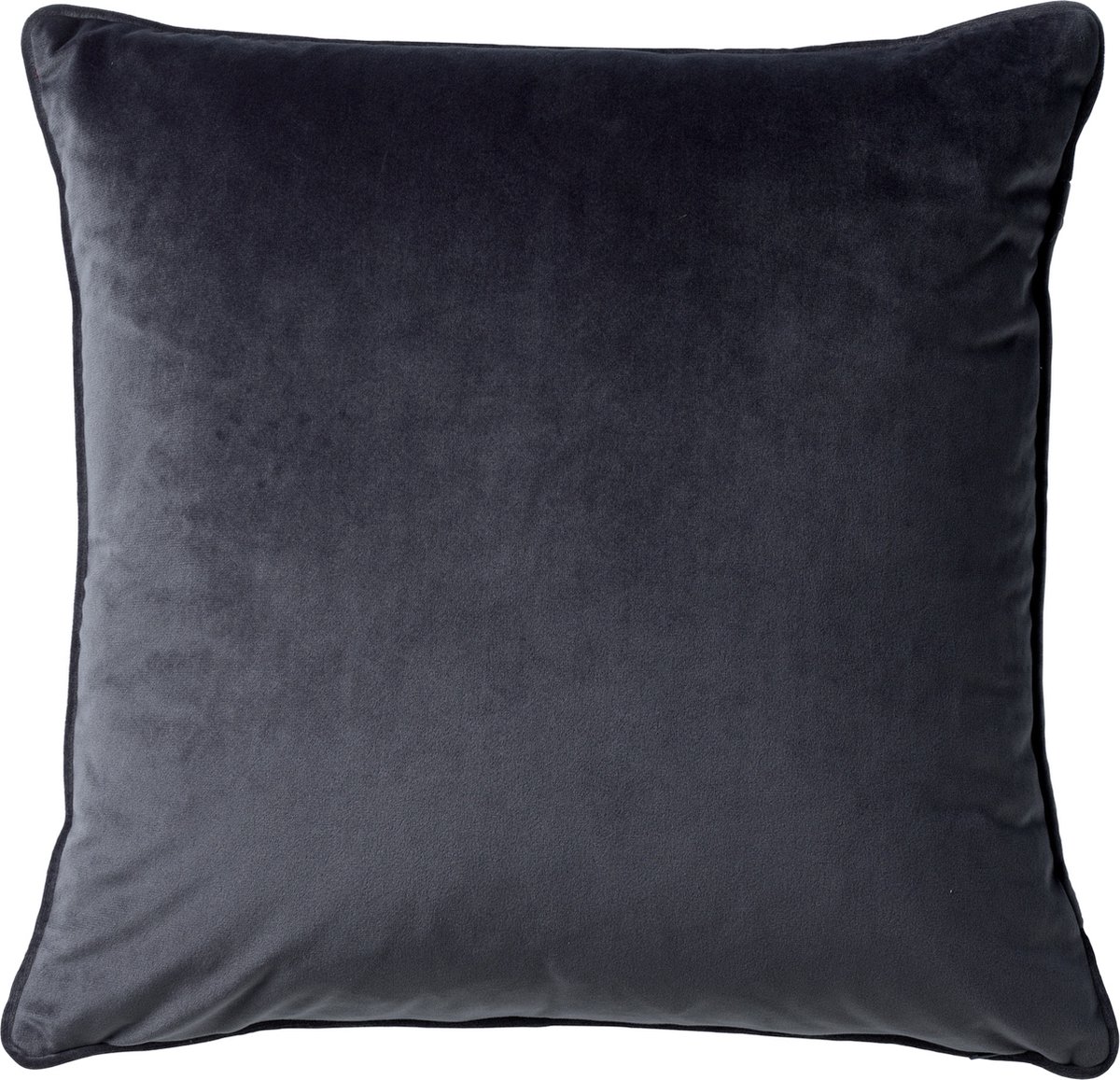 Dutch Decor FINN - Kussenhoes 45x45 cm - velvet - effen kleur - Charcoal Gray - antraciet - met rits - zonder binnenkussen