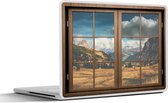 Laptop sticker - 15.6 inch - Doorkijk - Pad - Berg - 36x27,5cm - Laptopstickers - Laptop skin - Cover