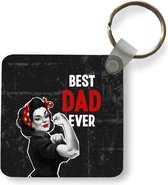 Sleutelhanger - Uitdeelcadeautjes - Quotes - Vaderdag - Best dad ever - Spreuken - Plastic - Vaderdag cadeau - Geschenk - Cadeautje voor hem - Tip - Mannen