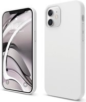 Solid hoesje Soft Touch Liquid Silicone Flexible TPU Cover Geschikt voor: iPhone 12 Mini - - wit