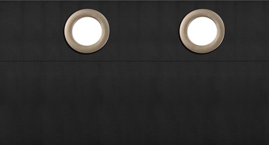 Larson - Rideau occultant tissé de luxe - Anneaux - Noir - 150 x 250 cm - Occultant et prêt à l'emploi