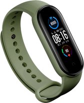 Siliconen Smartwatch bandje - Geschikt voor  Xiaomi Mi Band 5 siliconen bandje - groen - Horlogeband / Polsband / Armband