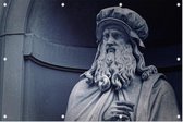 Standbeeld van Leonardo da Vinci in Florence - Foto op Tuinposter - 225 x 150 cm