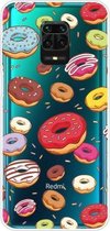 Voor Xiaomi Redmi Note 9S schokbestendig geverfd transparant TPU beschermhoes (donuts)