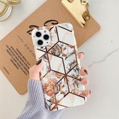 Voor iPhone 12/12 Pro Plating Geometric Flower Series IMD TPU mobiele telefoonhoes (goud PH1)