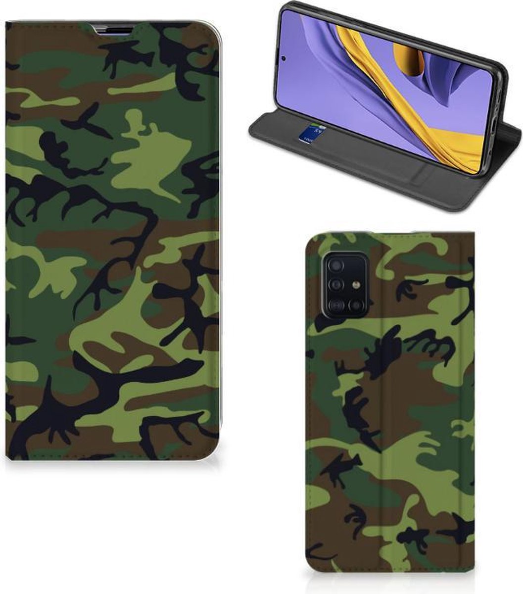 Samsung Galaxy A51 Hoesje met Magneet Army Dark