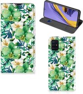 Geschikt voor Samsung Galaxy A51 Smart Cover Orchidee Groen