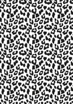 Inpakpapier cadeaupapier Leopard Panter Zwart Wit- Breedte 50 cm - 200m lang