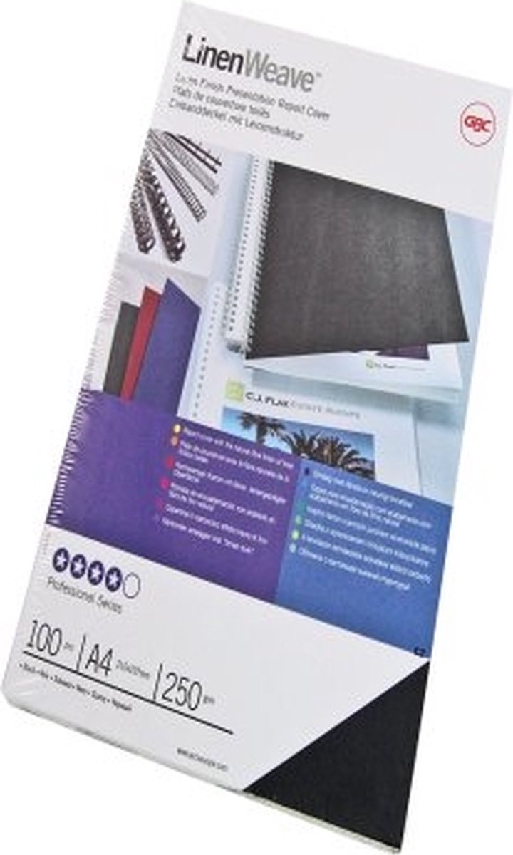 gbc dekblad linenweave din a4 250gr wit thumbnail 5